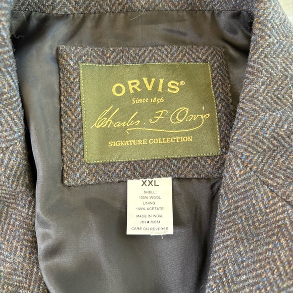 Orvis Charcoal Gray Herringbone Vest XXL - Picture 8 of 12